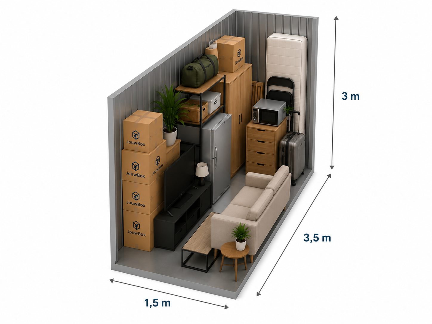 Opslagbox Medium 15 m³ (5 m²) in Geleen – Sittard-Geleen — opslagruimte 5 m² in Sittard-Geleen